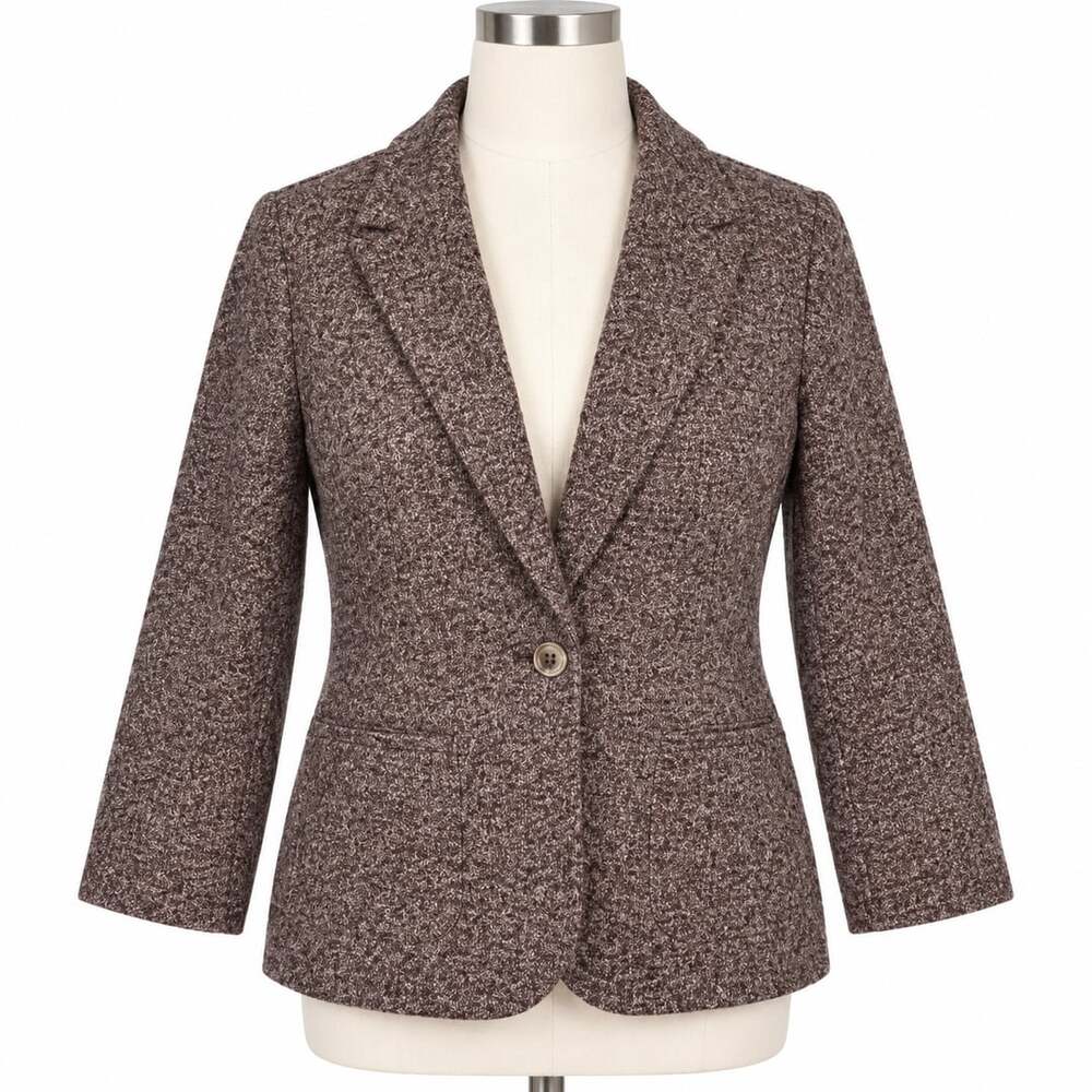 Tommy Hilfiger Women’s Size 8 Purple Heather Knit Blazer Jacket Cotton Blend
